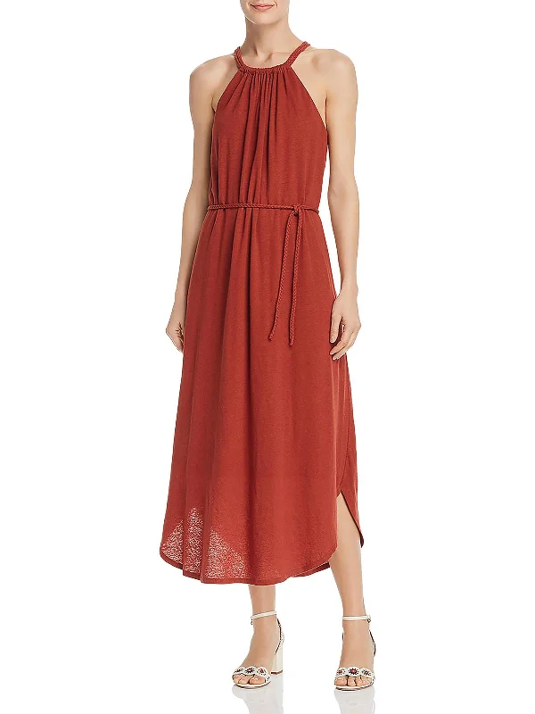 Womens Maxi Cotton Halter Dress