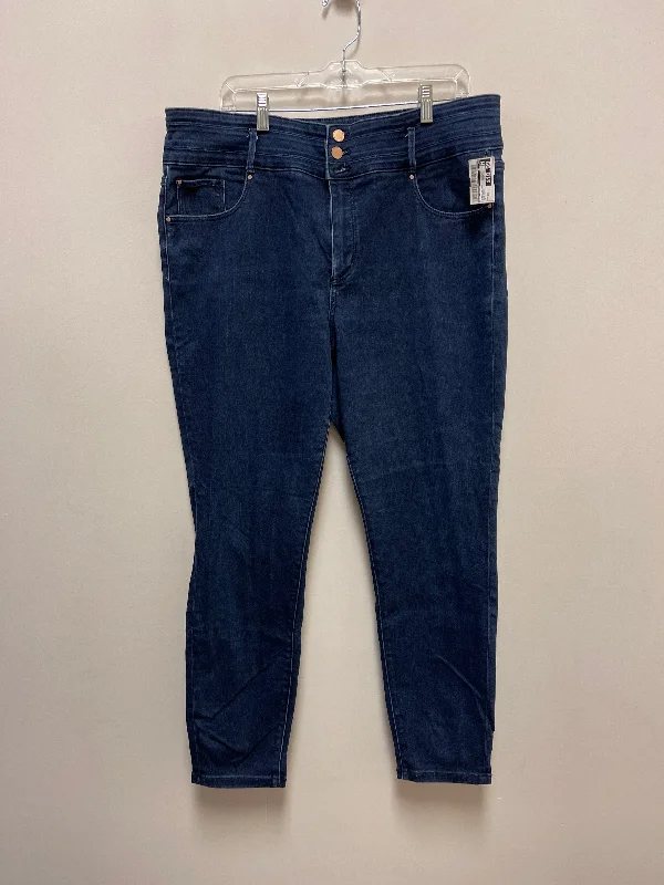 Jeans Skinny By Ann Taylor In Blue Denim, Size: 18