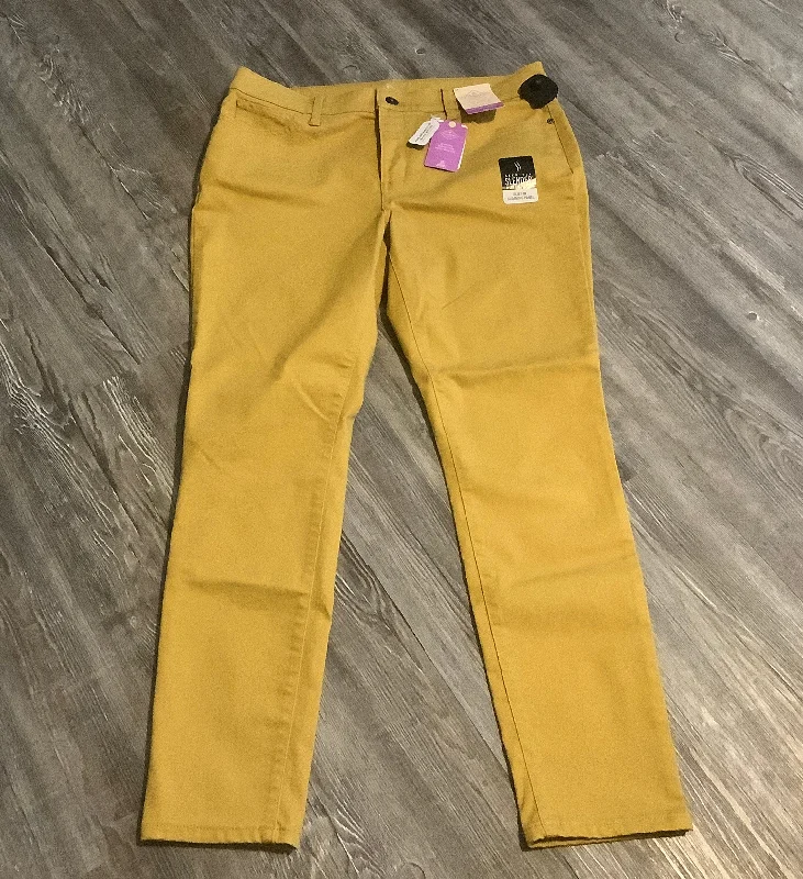 Jeans Skinny By St Johns Bay In Yellow, Size: 14