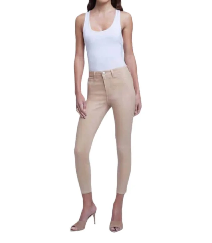 Margot Coated Jeans In Nude/ White Coated Contrast