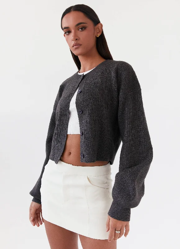 Daphne Knit Cardigan - Charcoal