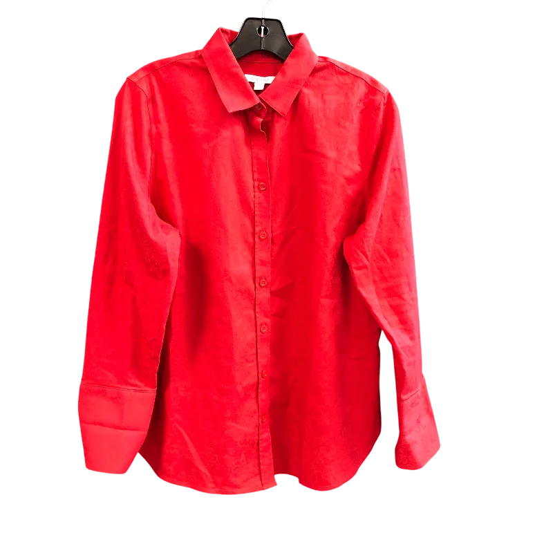 Top 3/4 Sleeve By Chicos In Red, Size: M