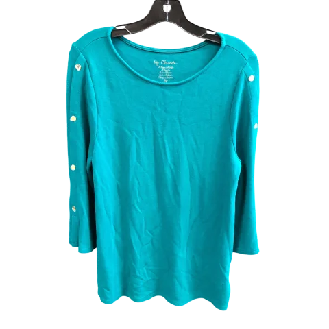 Top 3/4 Sleeve By Chicos In Teal, Size: M