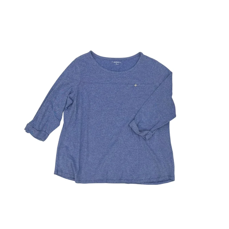 Top 3/4 Sleeve By Croft And Barrow In Blue, Size:2X