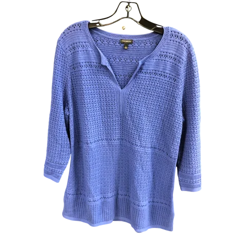 Top 3/4 Sleeve By Talbots In Blue, Size: L