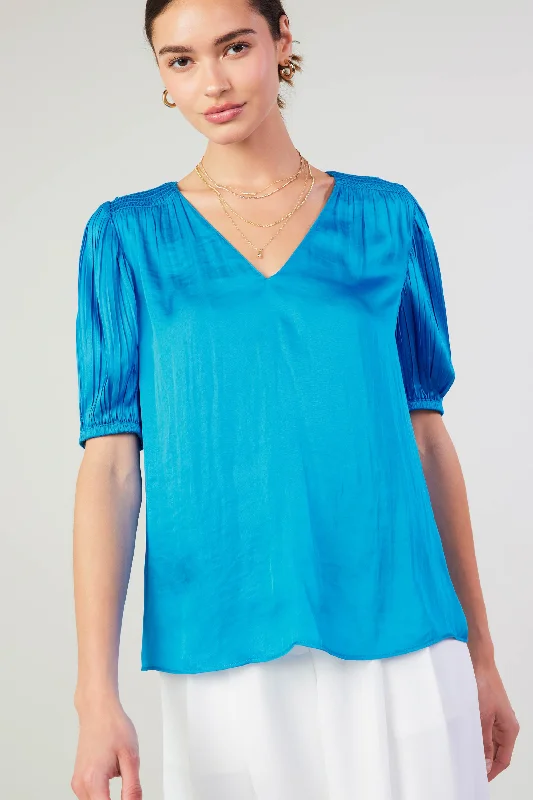 Cuffed Pleated Yoke top