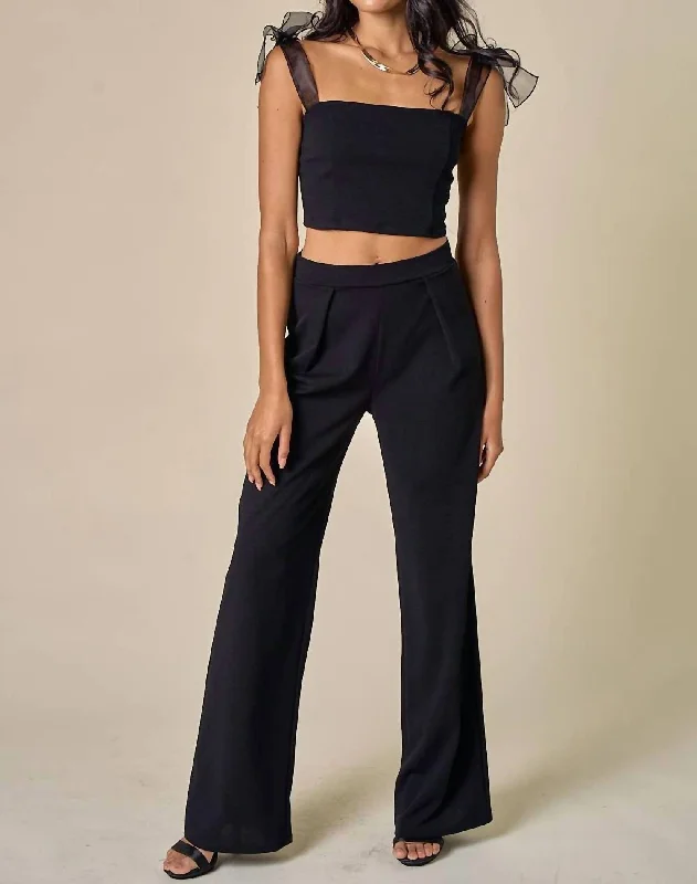 Wide Leg Pants In Black