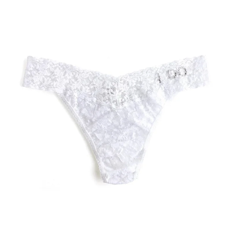 Hanky Panky "I DO" Crystal SIgnature Lace Original Rise Thong