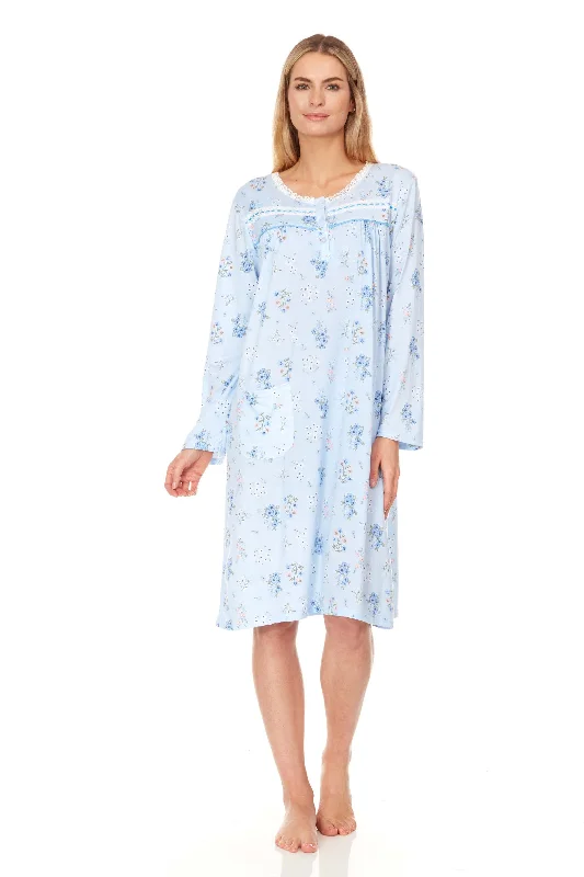 6014 Women Nightgown Sleepwear Pajamas Woman Long Sleeve Sleep Dress Nightshirt