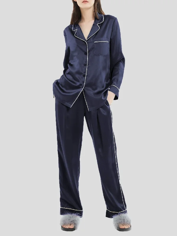 Pajamas Two-Piece Acetate Silk Pajamas Set for Women