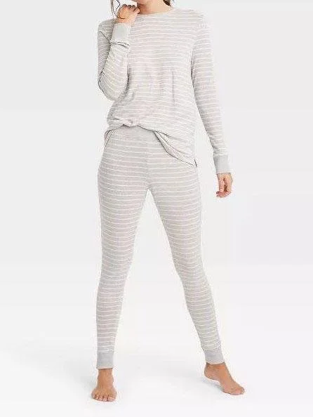 Striped Cozy Long Sleeve Pajama Set for Women